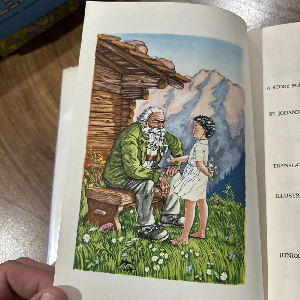 Vintage 1954 Heidi Johanna Spyri Hardcover Book Dust Jacket Junior Deluxe